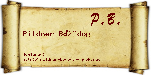 Pildner Bódog névjegykártya